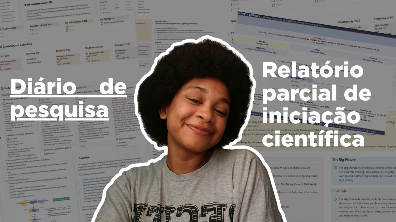 Relatório parcial de iniciação científica + minha pesquisa atual