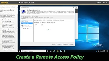 7.1.4 Create a Remote Access Policy (TestOut Lab), only for learning purpose.