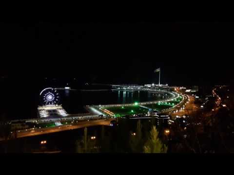 Baku amazing night view. Baki dagustu parkdan gece goruntusu