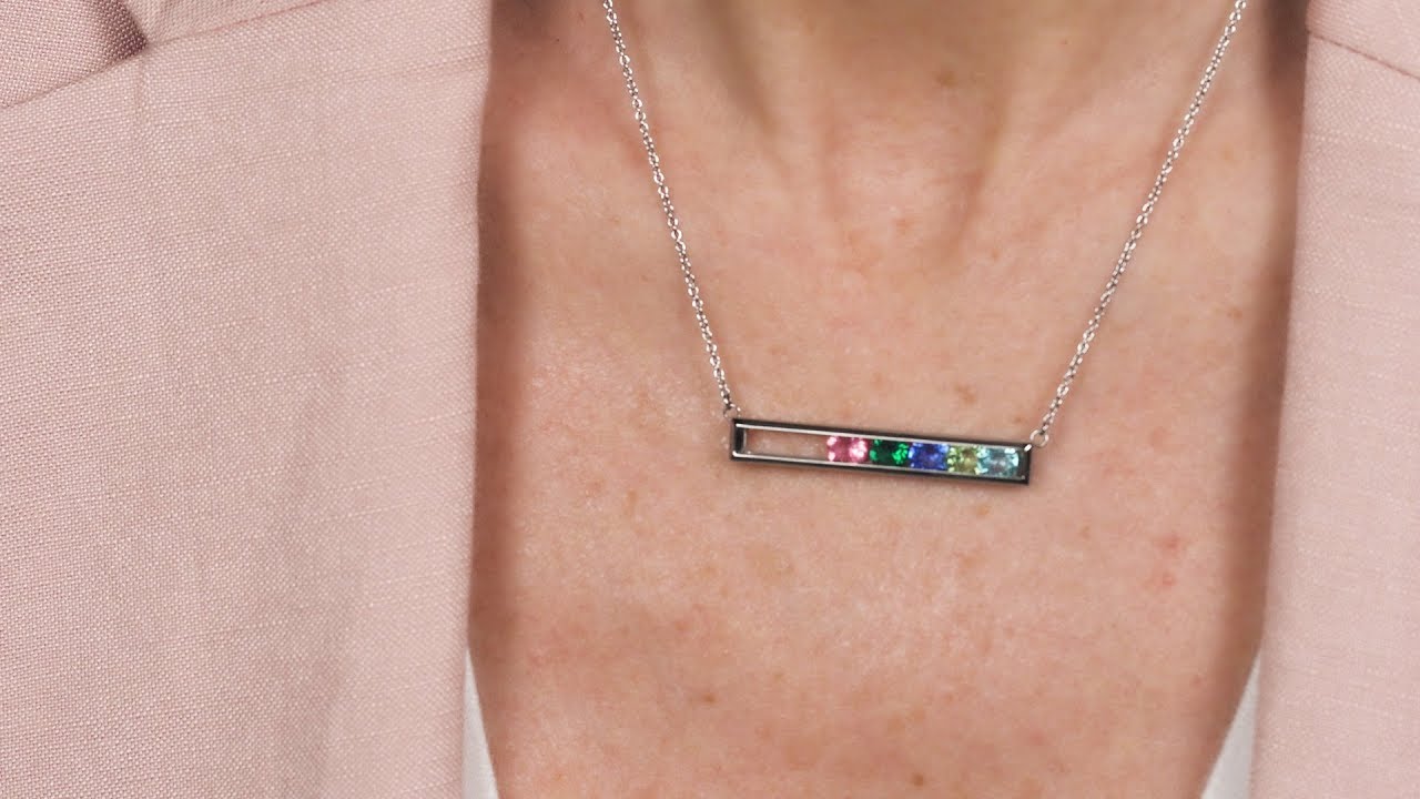 Personalized Birthstone Bar Necklace - avasplayroom