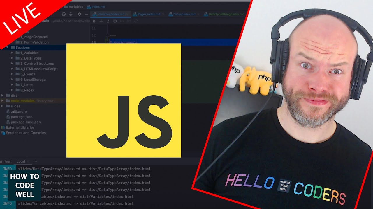 Working on the JavaScript Fundamentals course: Structure, Code ...