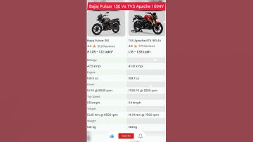 Bajaj Pulsar 150 Vs TVS Apache RTR 160 4V | Performance#BajajPulsar150#apache1604v