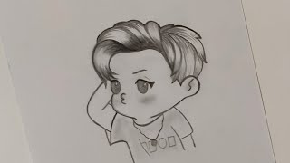 رسم جيهوب من بى تى اس خطوه بخطوه   drawing  j-hope  from bts-step by step