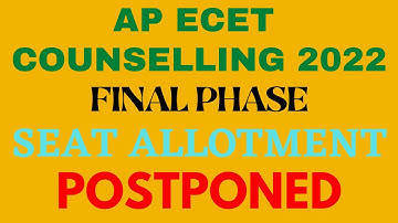 ap ecet 2nd counselling seat allotment 2022| AP Ecet 2022 2nd Phase Seat Allotment Time| LATEST NEWS