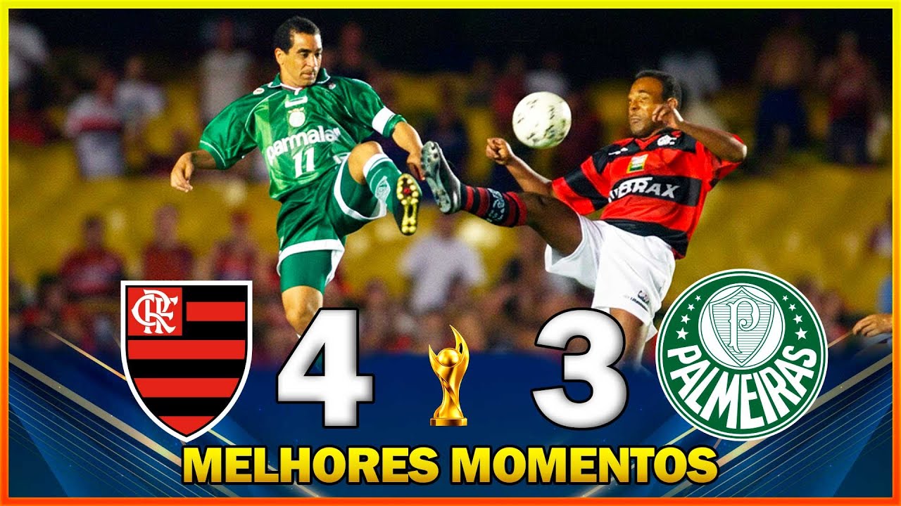 FLAMENGO 4 X 3 PALMEIRAS ● MELHORES MOMENTOS ● COPA MERCOSUL 1999 ● FINAL ● JOGO 01