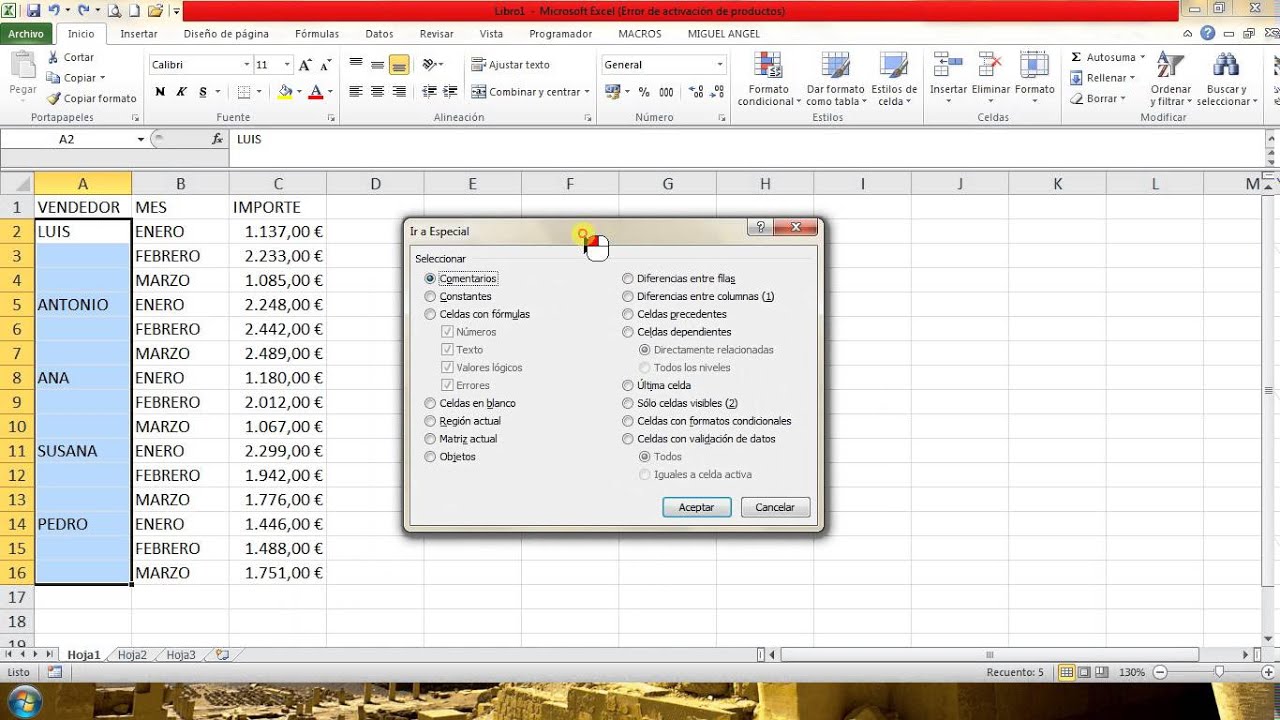 RELLENAR CELDAS VACÍAS EN EXCEL. OFIMATICA FACIL CON MIGUEL ANGEL RELLENAR CELDAS VACÍAS EN EXCEL. OFIMATICA FACIL CON MIGUEL ANGEL
