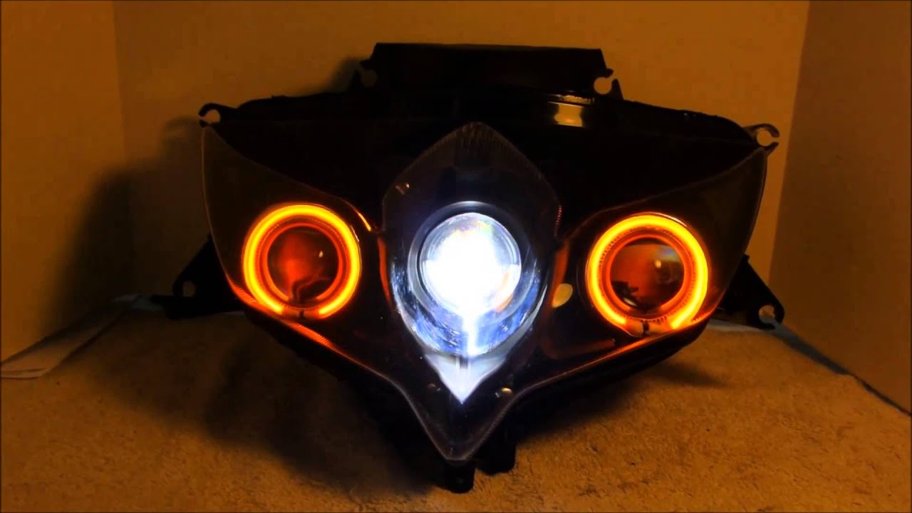 3 2008 2010 gsxr 600 750 Projector headlight by YouTube
