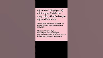 Thumbnail of AĞRISI OLAN BÖLGEYE SAĞ ELİNİ KOYUP BU DUAYI OKU | ŞİFA DUASI #şifaduası#denenmişdualar#enetkilidua