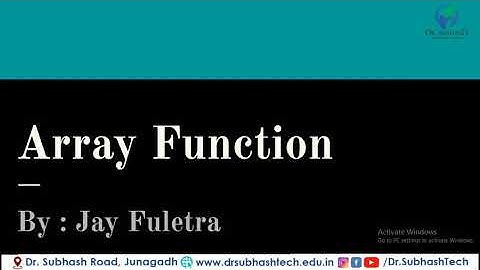 #PHP #DWPD : Array Functions in PHP | Lecture 10 | In Gujarati | By Jay Fuletra