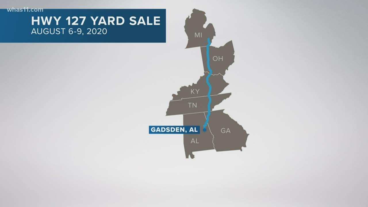 Longest yard sale on Highway 127 continues amid pandemic - YouTube