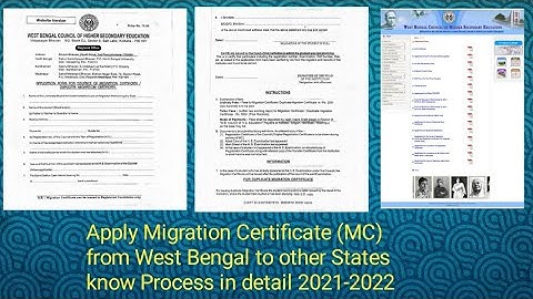 How to Apply Migration Certificate 2021-22 Application for Migration Certificate in West Bengal MC