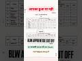 BLW APPRENTICE CUT OFF 2025 | blw 2nd cut off list out | #apprentice #blw #job #shorts #railway#exam