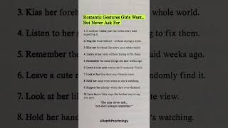 Romantic Gestures Girls Want.. But Never Ask For #quotes #wisdom #psychology #life