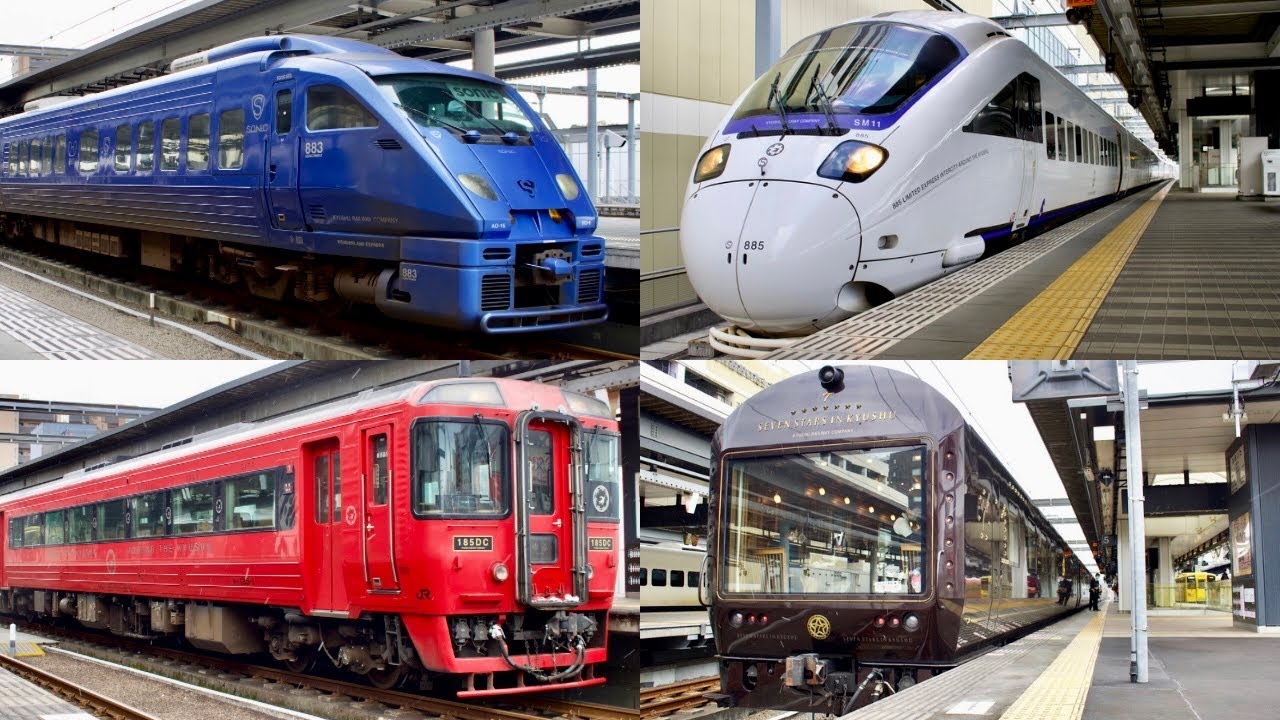 様々な列車が発着するJR九州大分駅(4K60p)