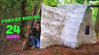 PLASTER HOUSE - 24 HOURS IN THE FOREST by Interesting Ficus 2,400 views 2 years ago 12 minutes, 10 seconds