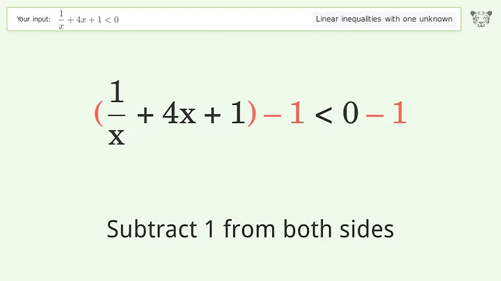 Solving Linear Inequalities: 1/x+4x+1 is Smaller Than 0
