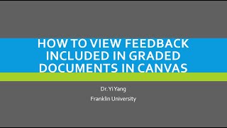 How to view embedded instructor's feedback in Canvas