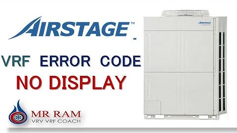 AIRSTAGE VRF ERROR CODE NO DISPLAY [ ENGLISH ]
