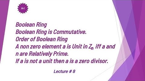 BOOLEAN RING || RELATED PROBLEMS || THEORY OF RING AND FIELDS || IN URDU