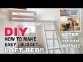 Build it yourself making a diy loft bed with work space for small room  easy and budget