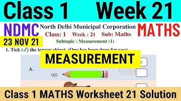 NDMC Class 1 Maths Week 21 Worksheet 21 (23/11/21) | worksheet 21 class 1st maths worksheet Solution