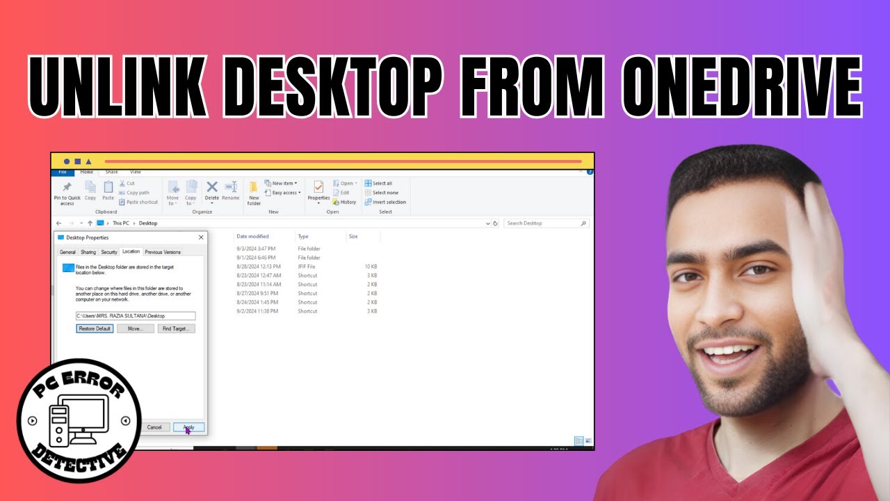 how-to-unlink-desktop-from-onedrive-youtube