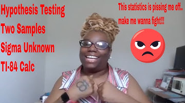 HYPOTHESIS TESTING:TWO POPULATION MEANS FOR INDEPENDENT SAMPLES: Sigma Unknown (Use Ti84 and t-test)