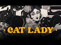 &#39;CAT LADY&#39;&#39; 3 Layer linocut printmaking by Emils Salmins