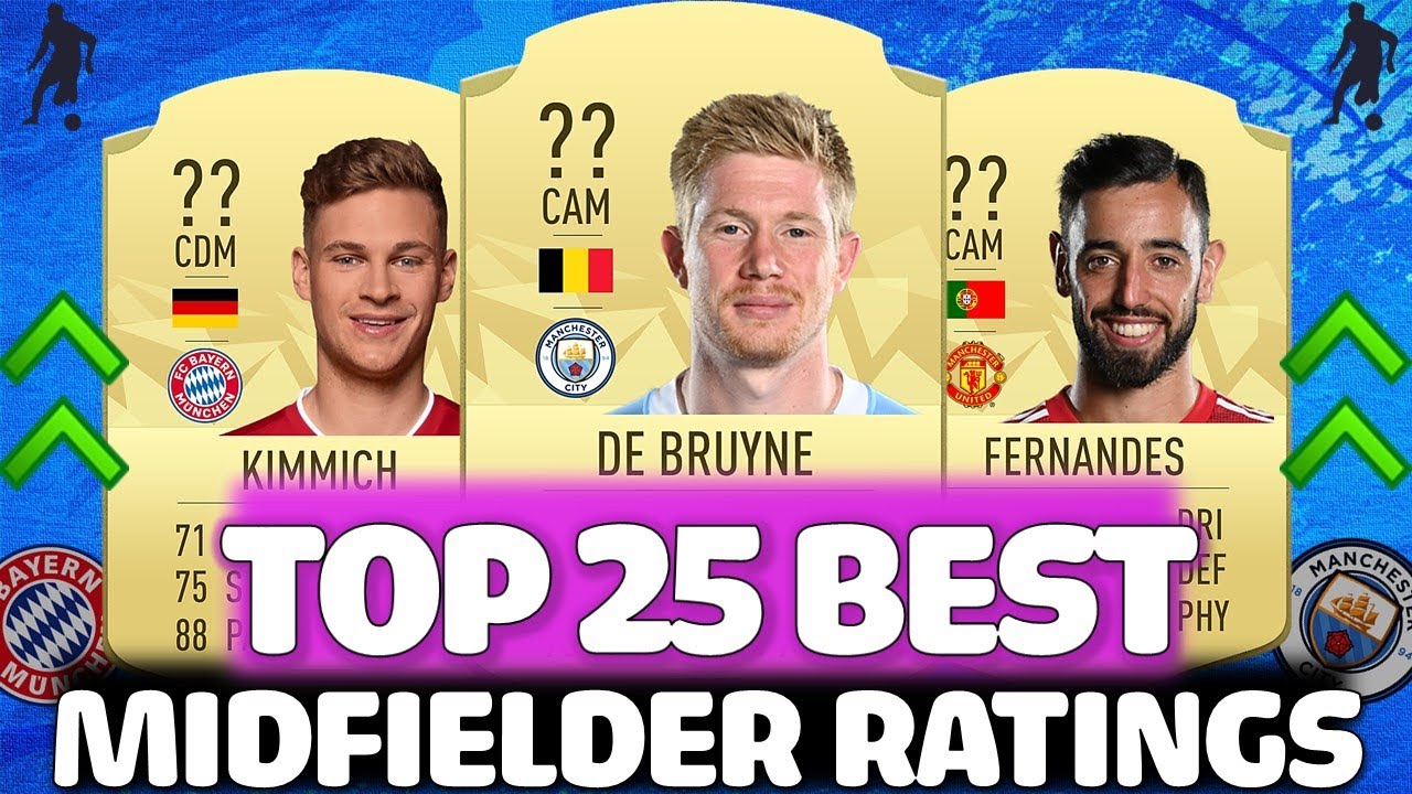 FIFA 22 TOP 25 BEST MIDFIELDER PLAYER RATINGS!! FT. DE BRUYNE, KIMMICH, FERNANDES ETC... (FIFA
