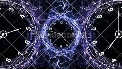 Clock, Time Travel in Fibers Ring, Rendering, Animation, Background, Loop, 4k