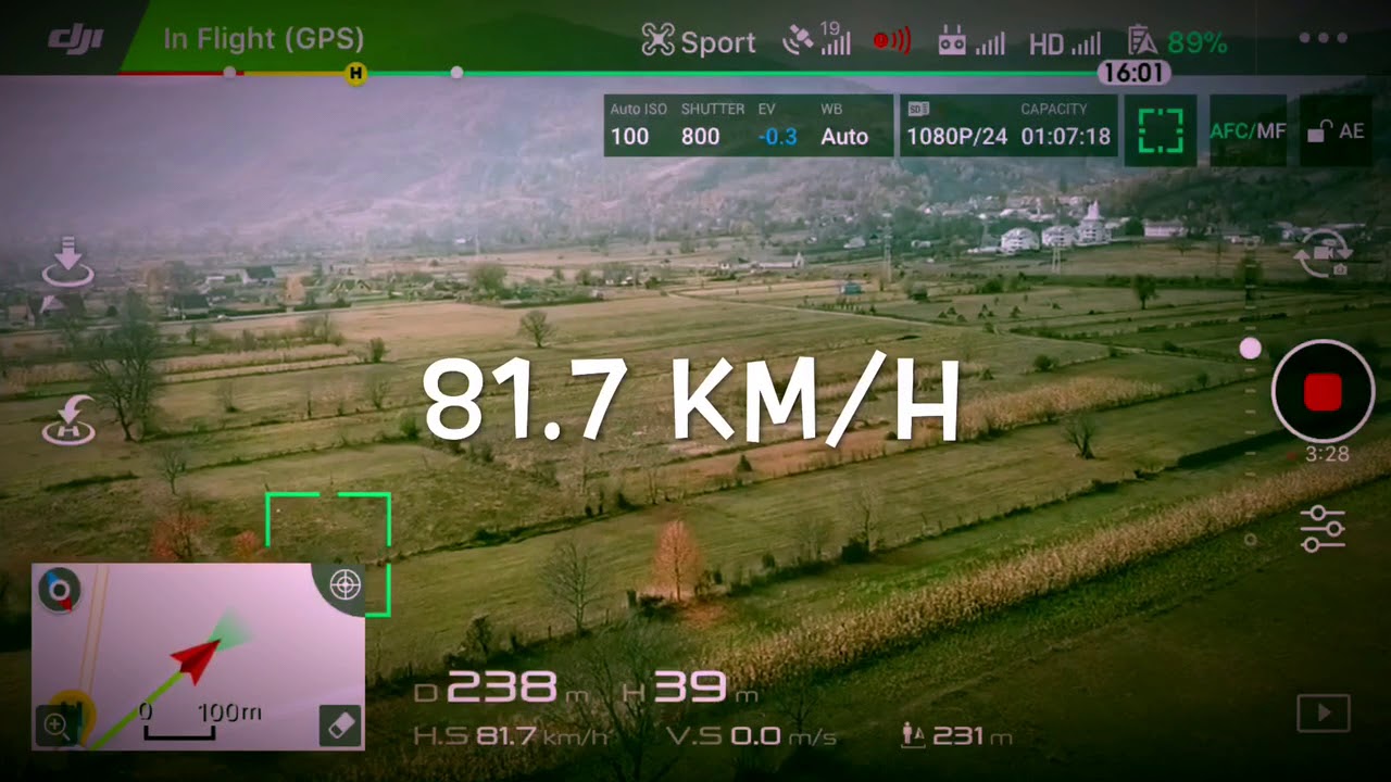 Mavic Pro Sport Mode +  Top Speed 81,7Km/h Amazing Drone