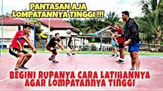 Latihan fisik bola voli, latihan passing bola voli, lompatan tinggi dan spike keras. bagi usia muda