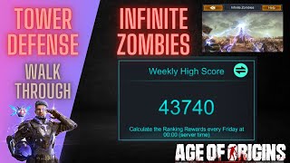 43.7K Tower Defense Walkthrough  Infinite Zombies  Age of Origins  without any ABombs