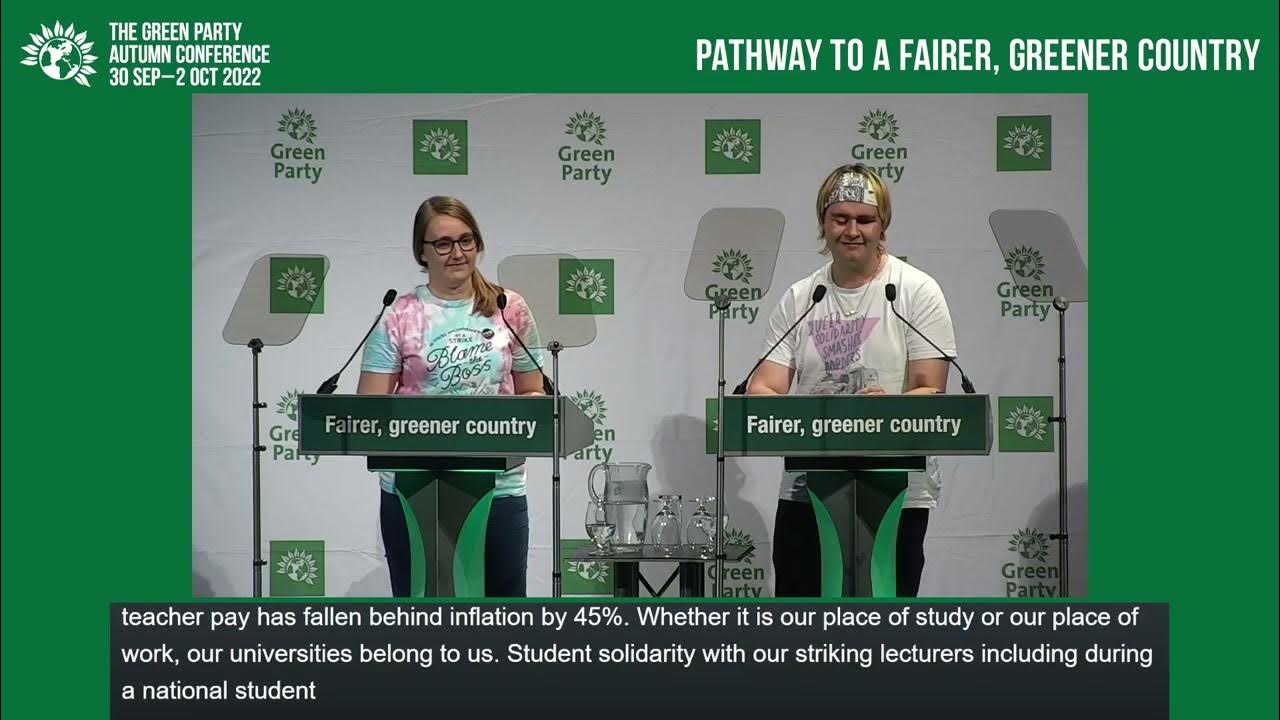 Young Greens Speech Green Party Autumn Conference 2022 GPC22 YouTube