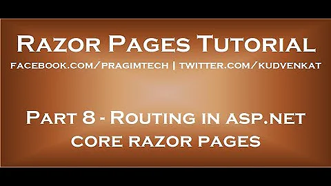 Routing in asp net core razor pages