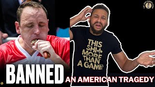 A SAD DAY FOR AMERICA Joey Chestnut Banned From Hot Dog Eating Competition