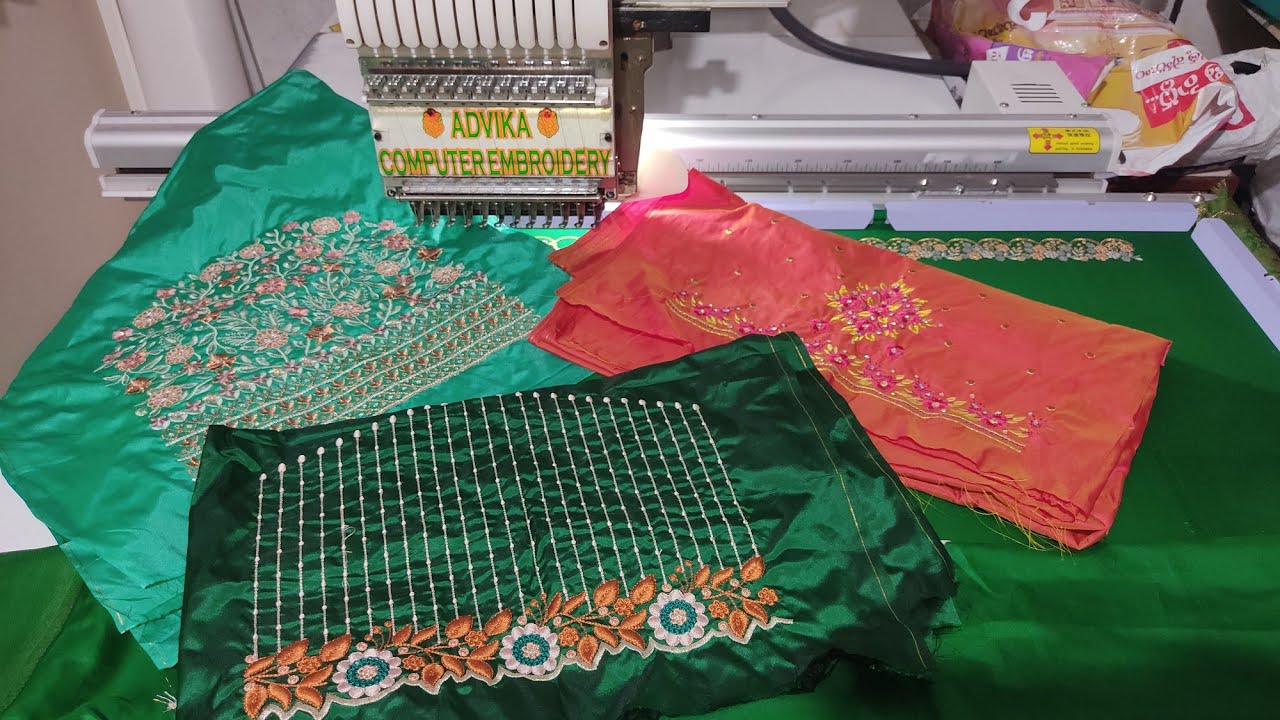Computer Embroidery Works computer embroidery designing works #embroidary #blouse # ...