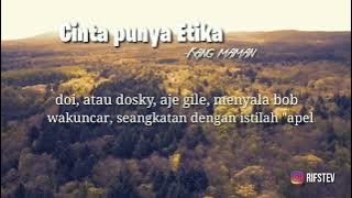 CINTA PUNYA ETIKA | KANG MAMAN (NOTULEN) ilk