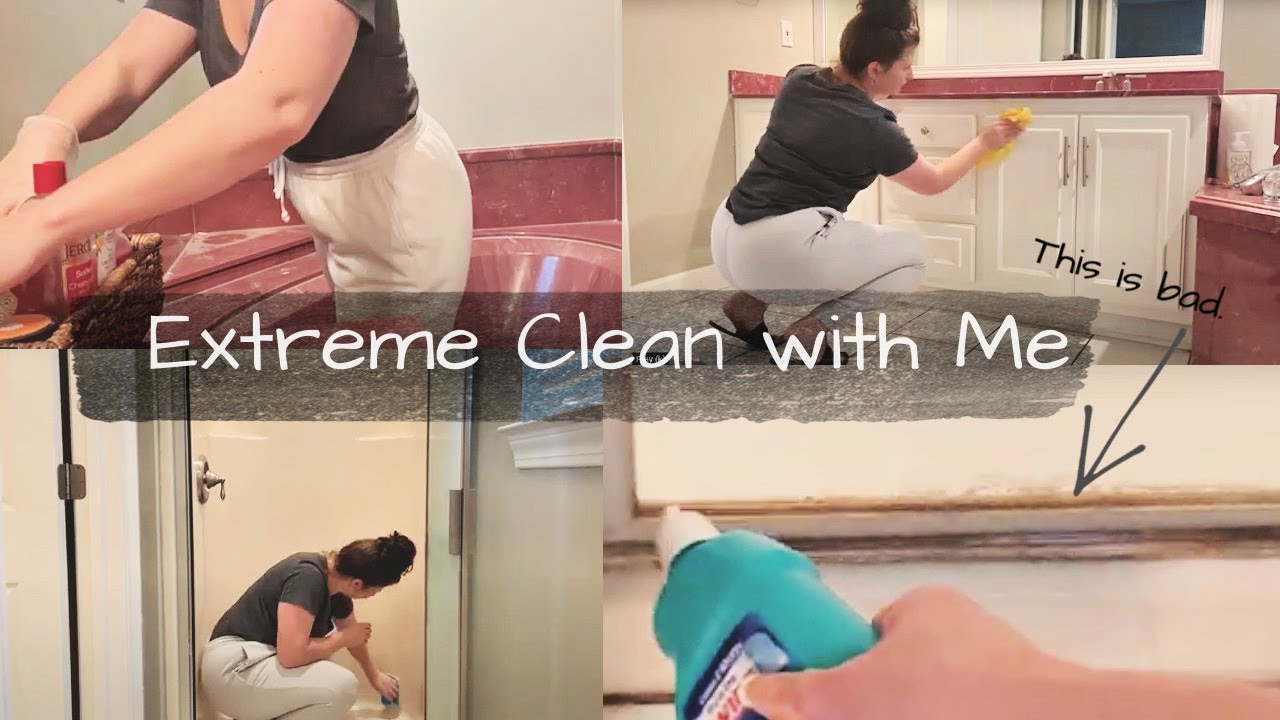 EXTREME Bathroom clean with me How to clean a really dirty shower