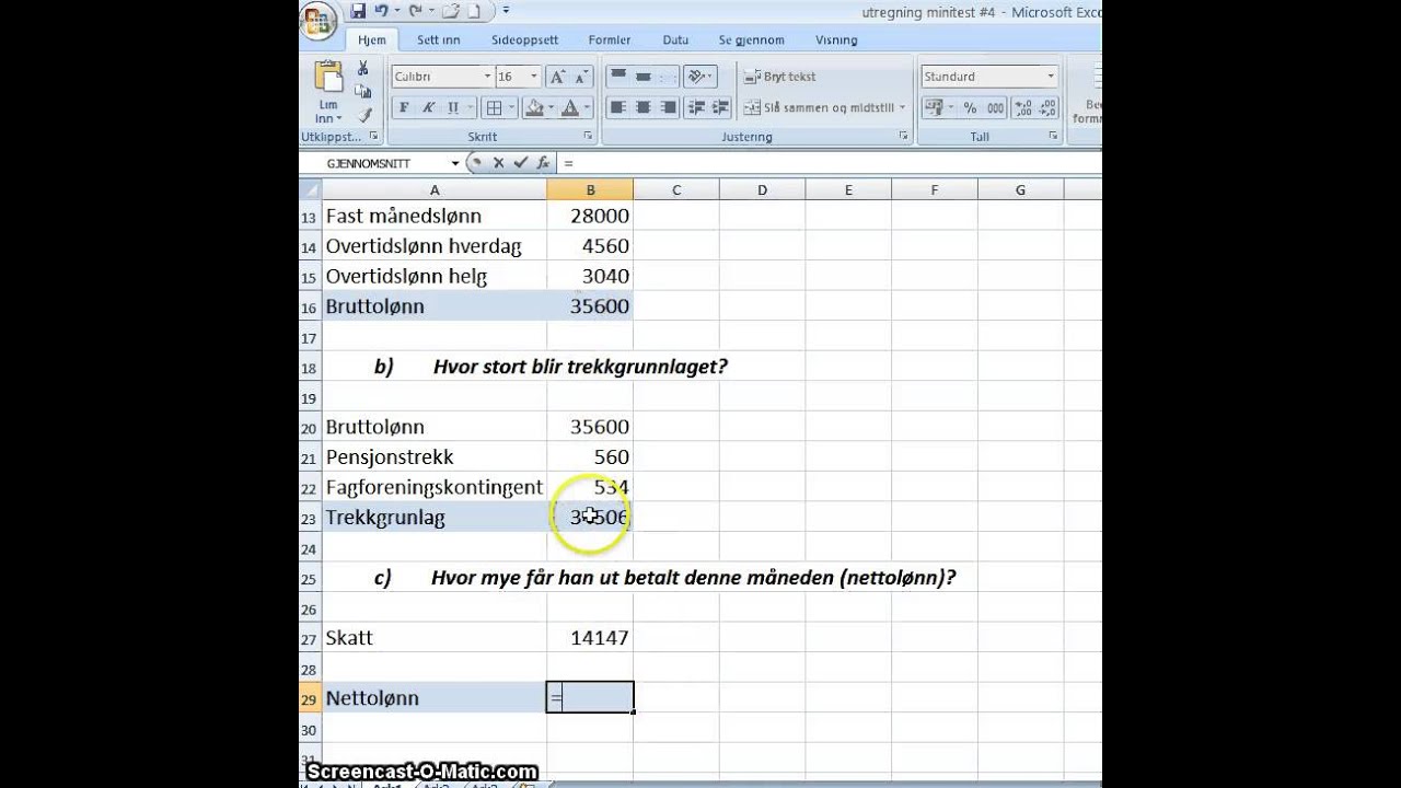 Utregning minitest#4