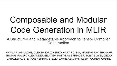 RAS: Composable and Modular Code Generation in MLIR - João P.  L.  de Carvalho