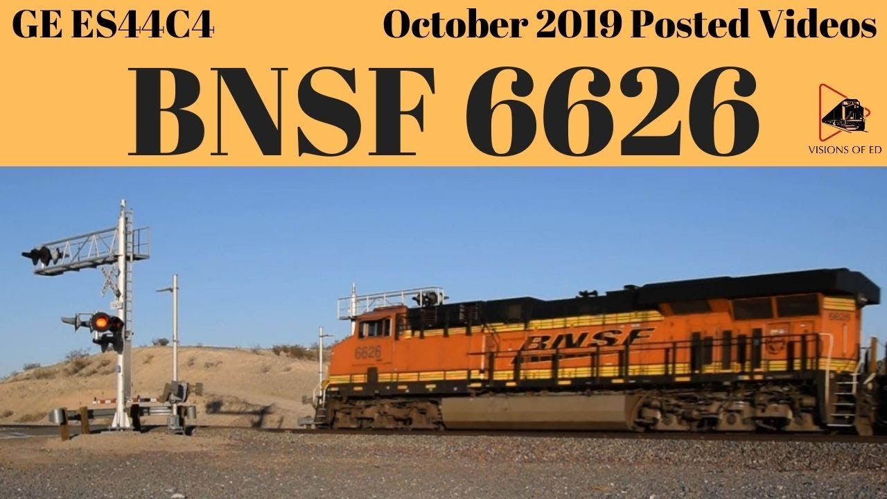 BNSF Intermodal Train Eastbound GE ES44C4 Locomotive BNSF 6626