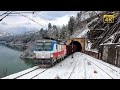 4K CABVIEW Prijepolje - Požega (Winter snowy freight train ride)(Snow covered mountains scenic view)