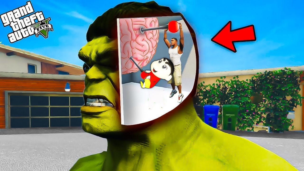 GTA 5 : Shin Chan & Franklin Enters Hulks Head & Controlling Hulk Brain & Super Powers in Telugu