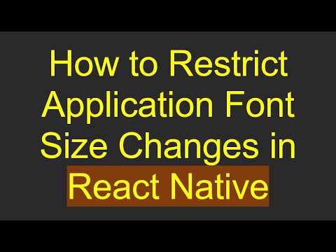 How to Restrict Application Font Size Changes in React Native