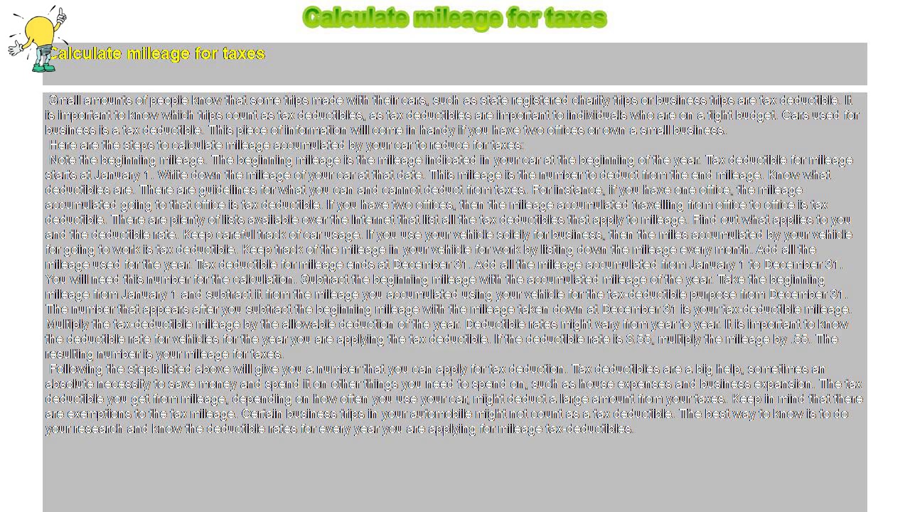 How to Calculate mileage for taxes YouTube