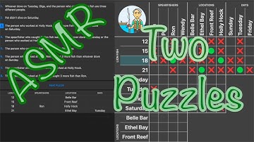 Whispers ASMR ~ Two Logic Grid Puzzles ~ Lion Fishing and Classroom Size