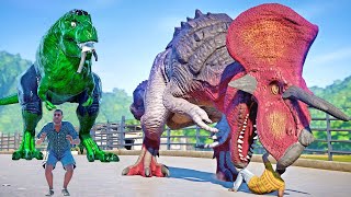 Jurassic World Evolution - Ultimasaurus, Hulk, Monster Spinosaurus, Superman Fight!
