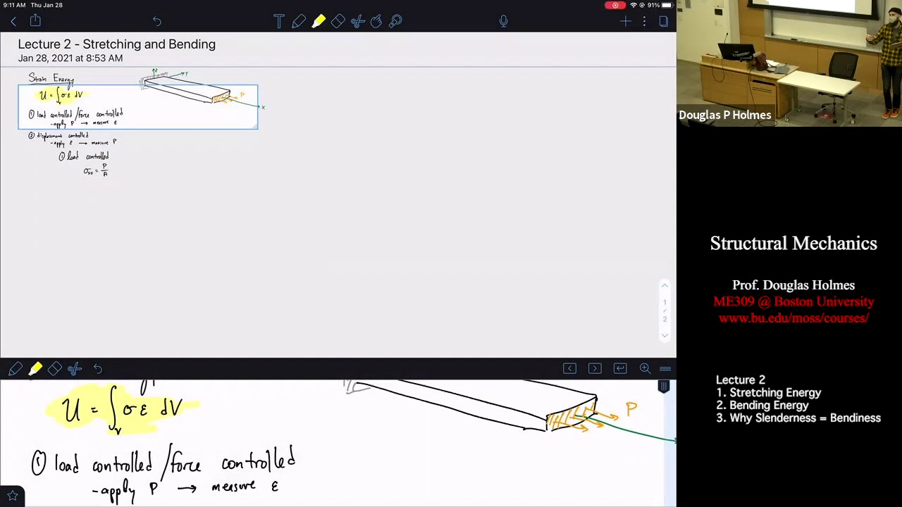 Stretching and Bending Energy (ME309 - Lecture 2)