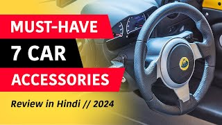 7 MUST HAVE Car Accessories in 2024 {Hindi} Best Car Accessories on Amazon India // Car Gadgets 2024